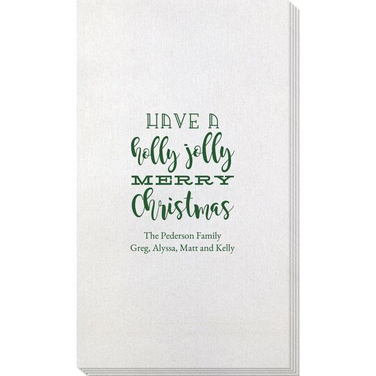Holly Jolly Christmas Bamboo Luxe Guest Towels